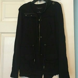 Black parka utility jacket